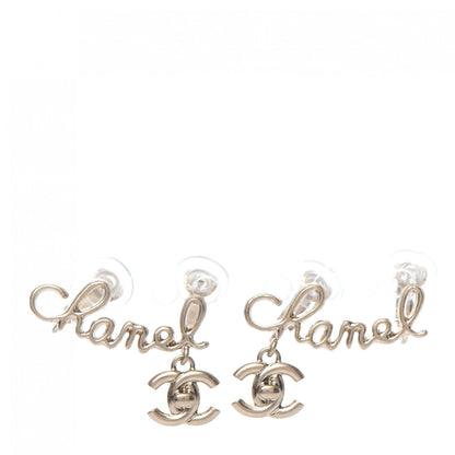 Chanel Metal CC Turnlock Climber Clip On Earrings Gold 1 of 5