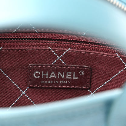 Chanel Caviar Quilted Small Deauville Bowling Bag Blue 6 of 10