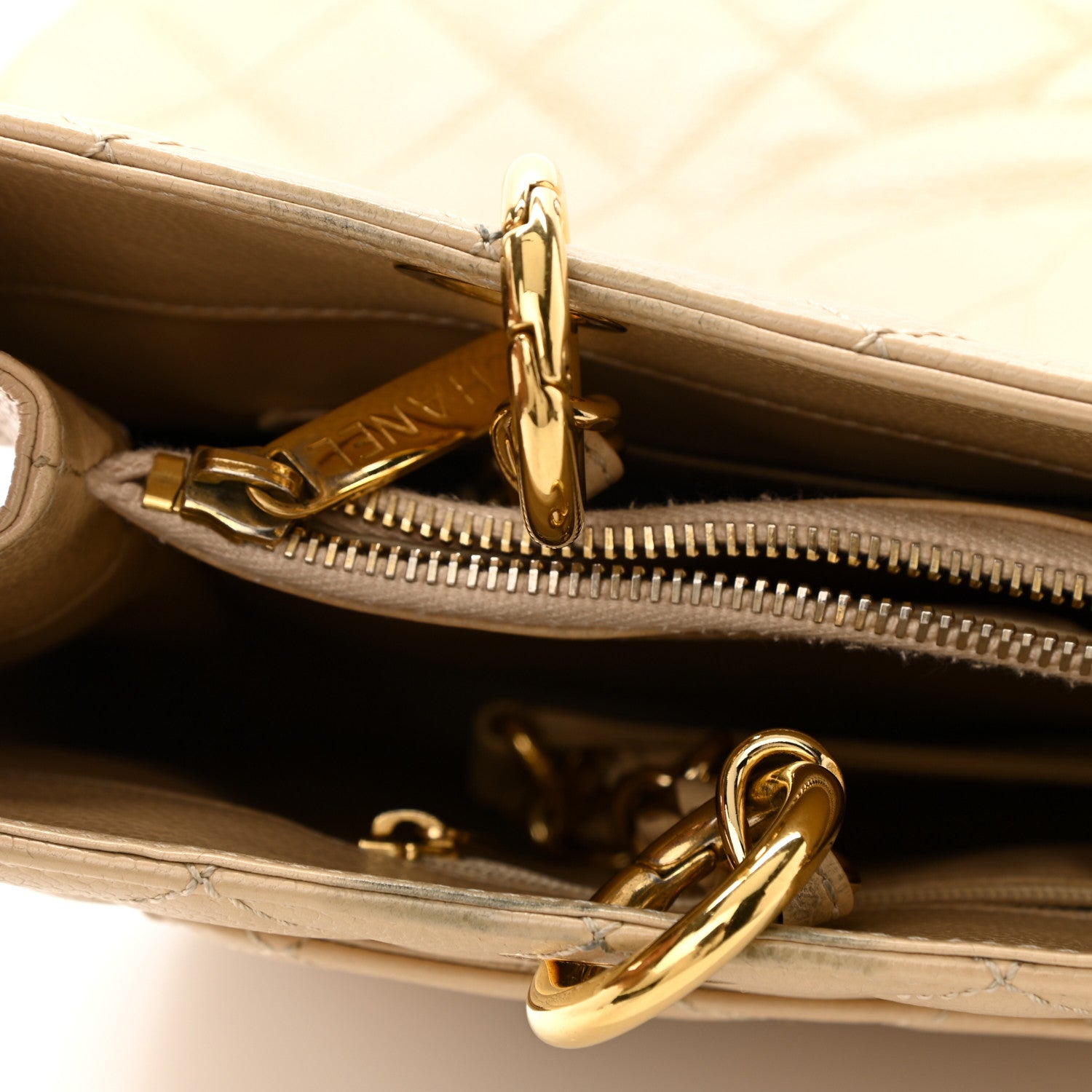 Chanel Caviar Quilted Grand Shopping Tote GST Beige Clair 11 of 14