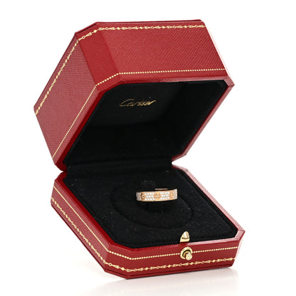 Cartier 18K Pink Gold Diamond 5mm LOVE Wedding Paved Band Ring 53 6.5 5 of 5