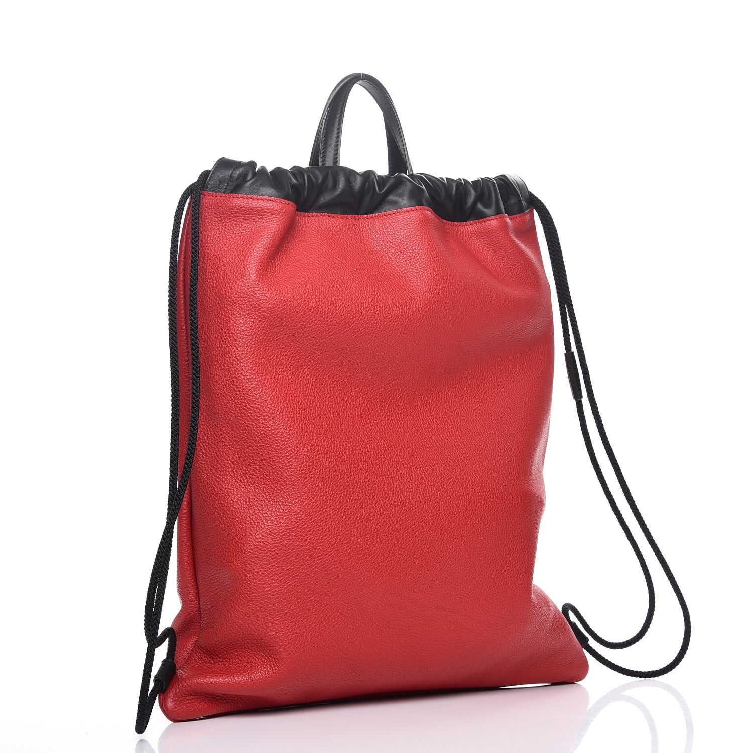 Gucci Calfskin Coco Capitan Logo Drawstring Backpack Hibiscus Red 3 of 6