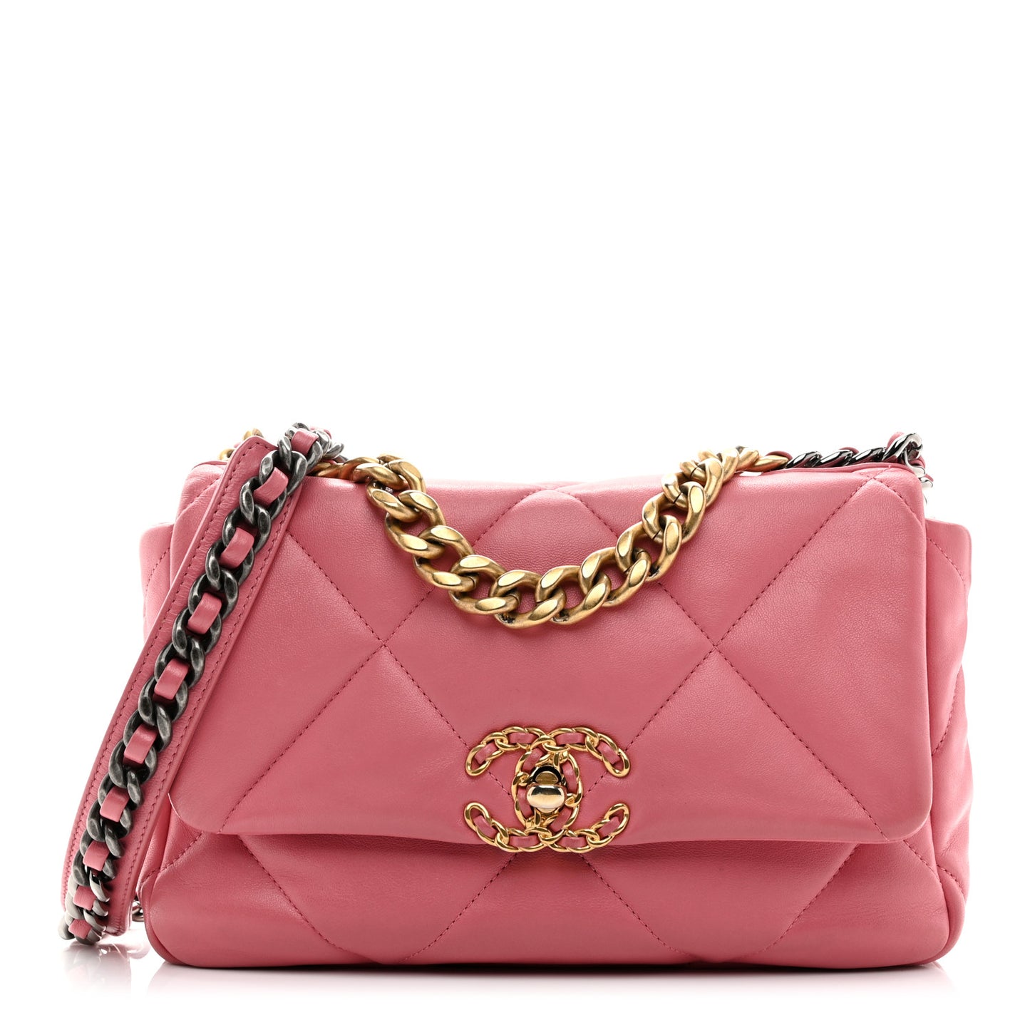 Lambskin Quilted Medium Chanel 19 Flap Pink