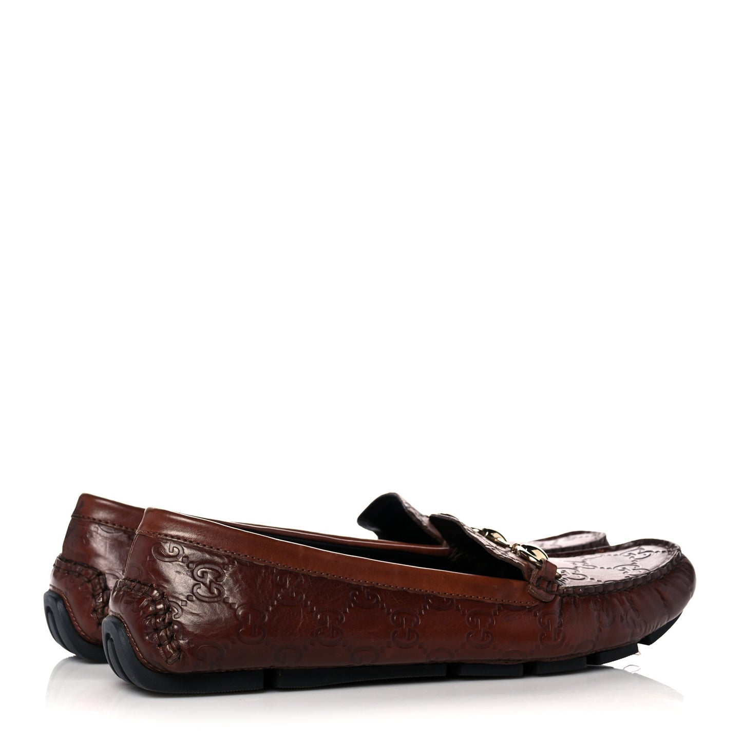 Calfskin Monogram Horsebit Guccissima Loafers 38.5 Brown