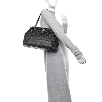 Chanel Calfskin Wild Stitch Shoulder Bag Black 2 of 11