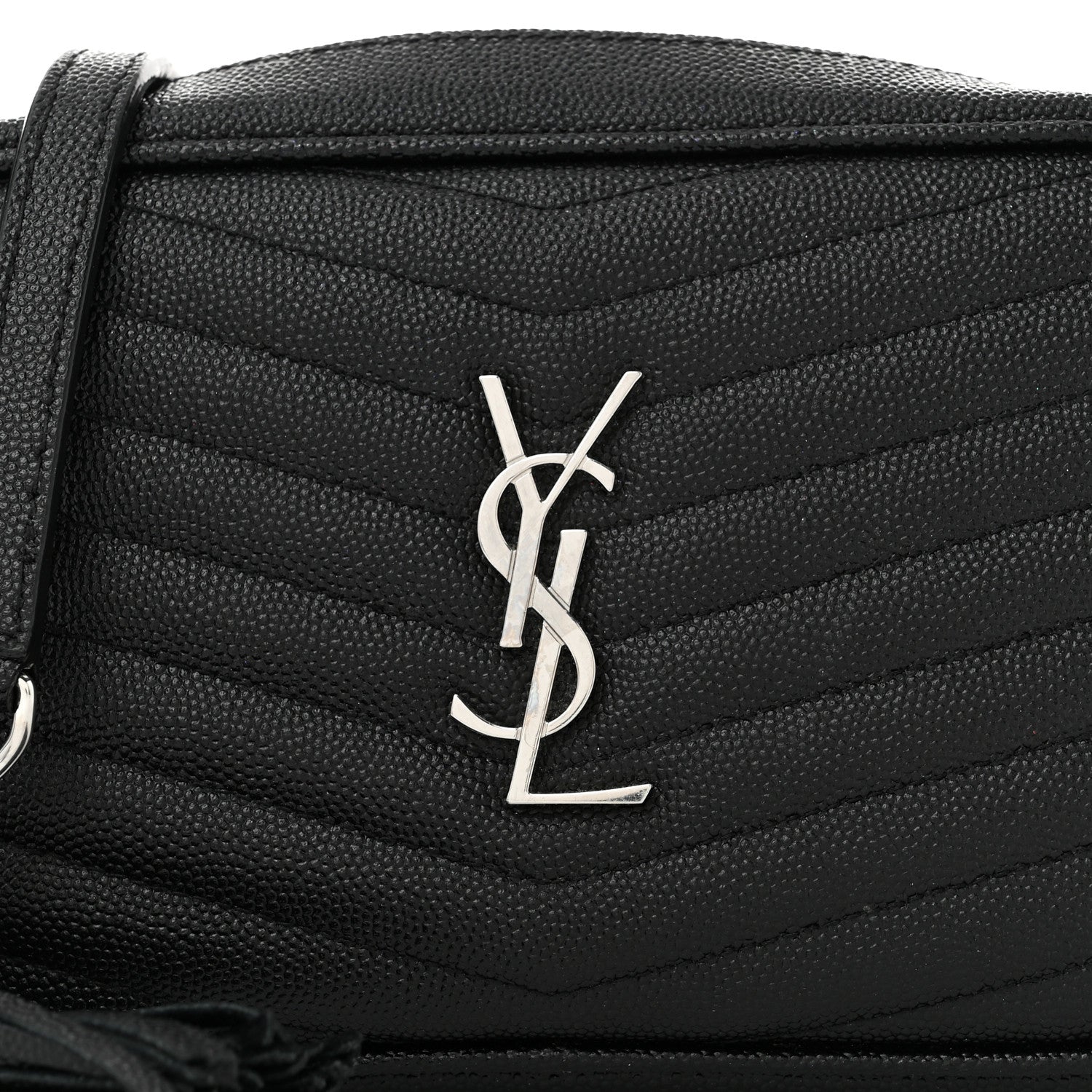 Saint Laurent Grain De Poudre Matelasse Monogram Mini Lou Camera Bag Black 8 of 10
