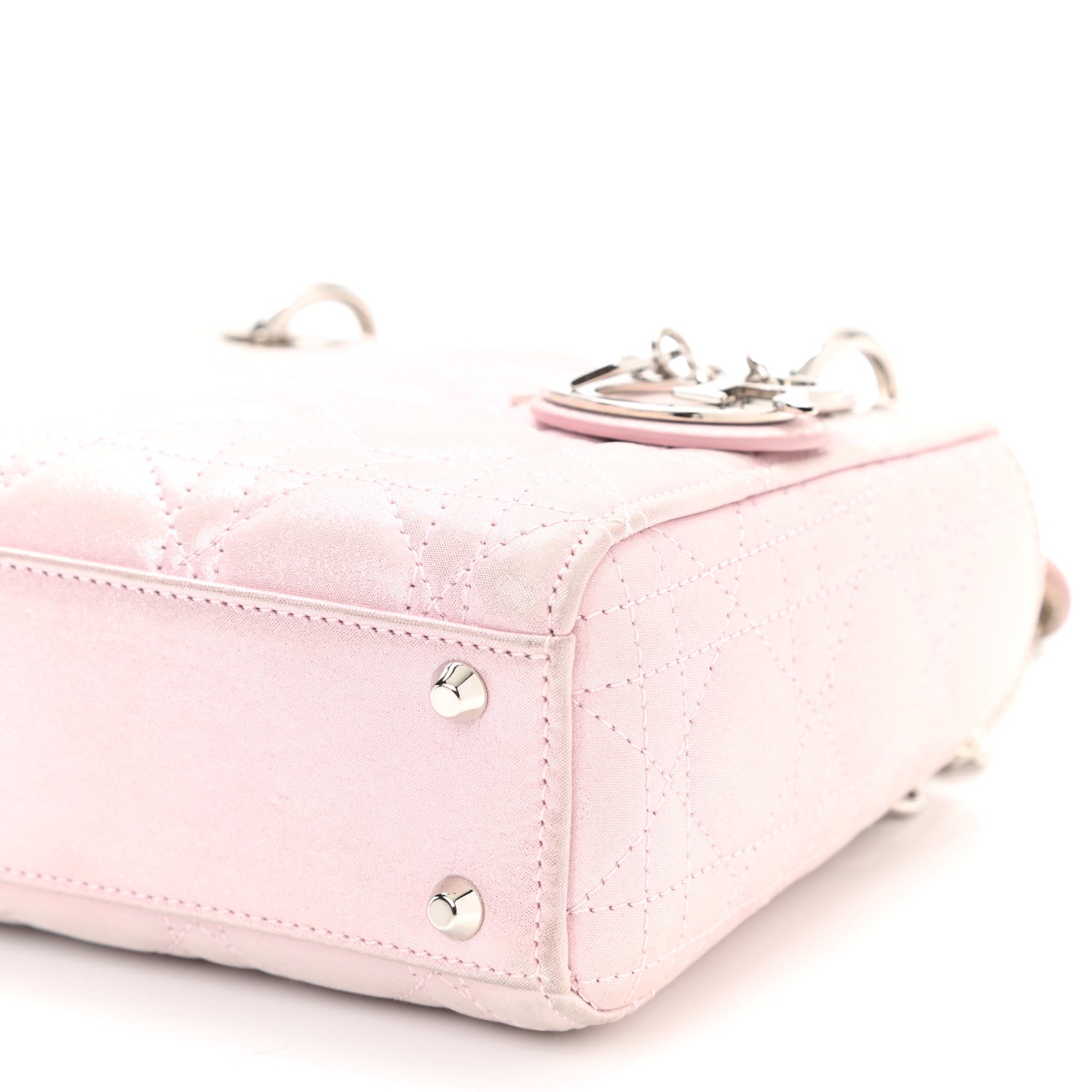 Christian Dior Metallic Lambskin Cannage Mini Lady Dior Lotus 8 of 9