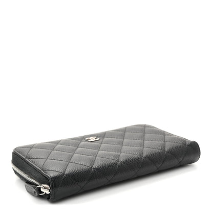 Chanel Caviar Quilted Large Gusset Zip Around Wallet Black 4 of 12