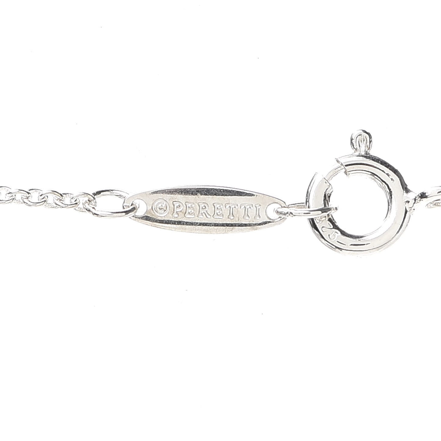 Sterling Silver 14mm Elsa Peretti Bean Pendant Necklace