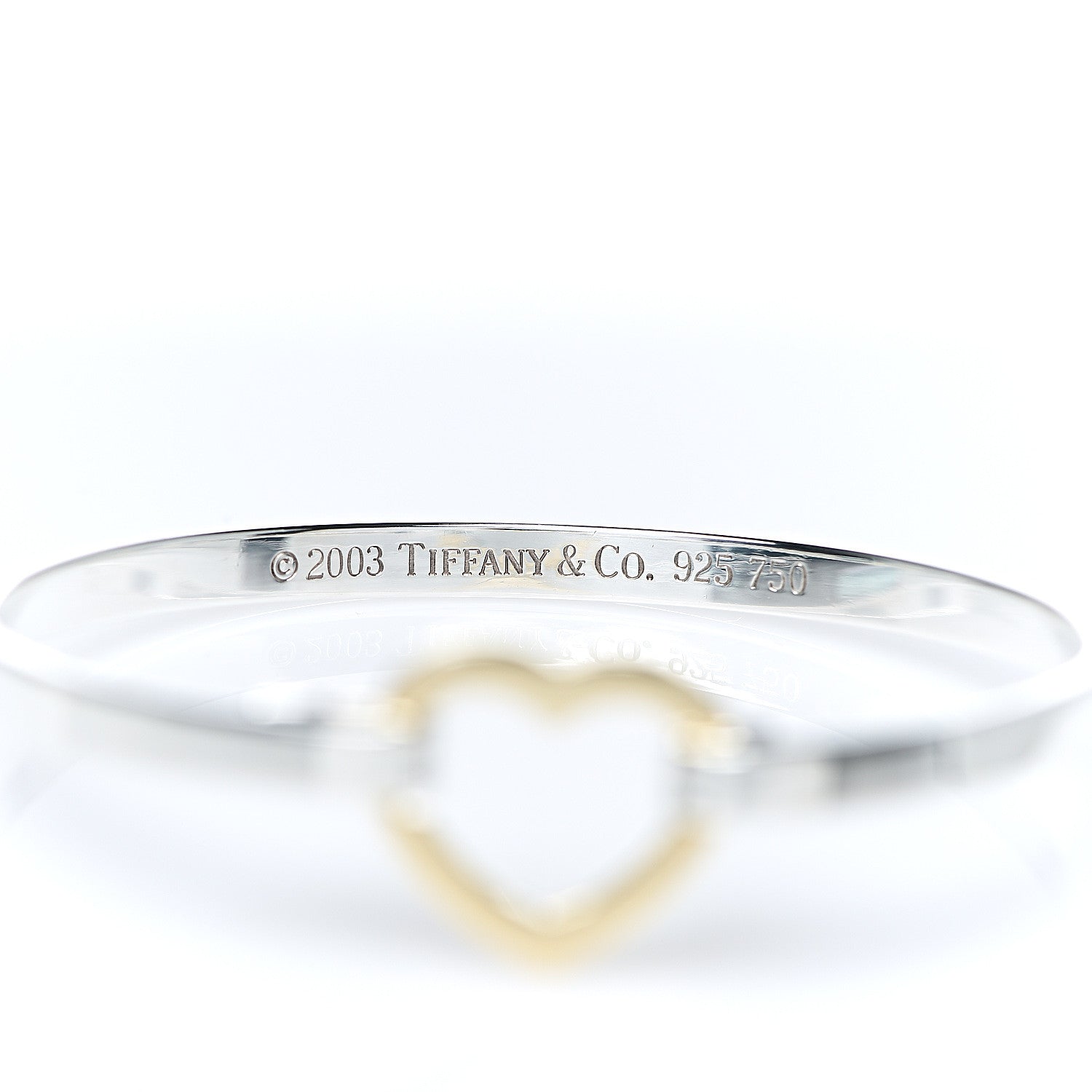 Tiffany Sterling Silver 18K Yellow Gold Heart Buckle Bracelet 3 of 3