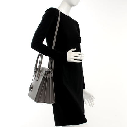 Saint Laurent Grained Calfskin Topstitch Small Sac De Jour Grey 2 of 8