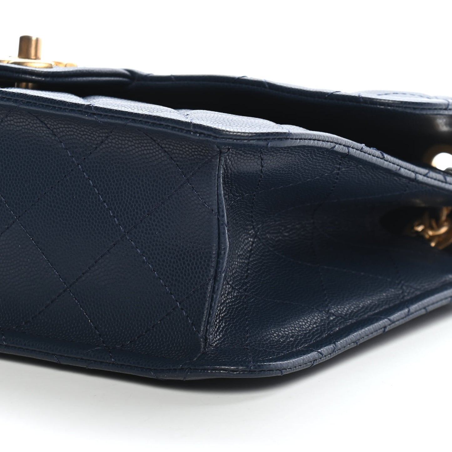 Caviar Quilted Large Sweet Classic Flap Navy Blue