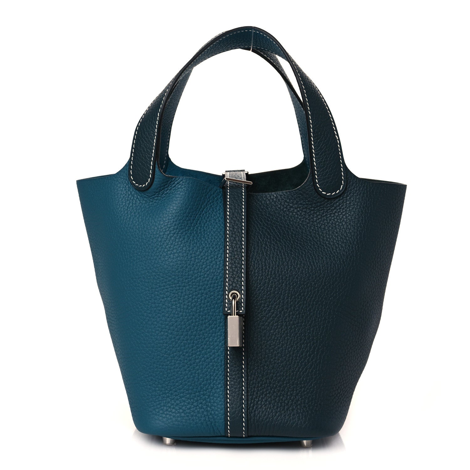 Hermes Taurillon Clemence Casaque Picotin Lock 18 PM Vert Bosphore Vert Cypress 1 of 10