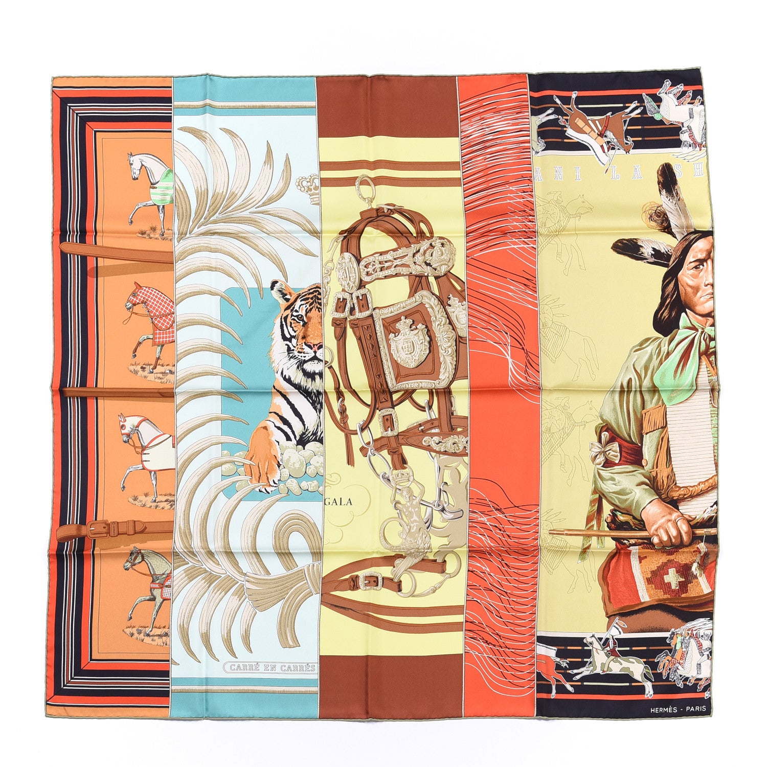 Hermes Silk Carre En Carres Scarf 90 1 of 4