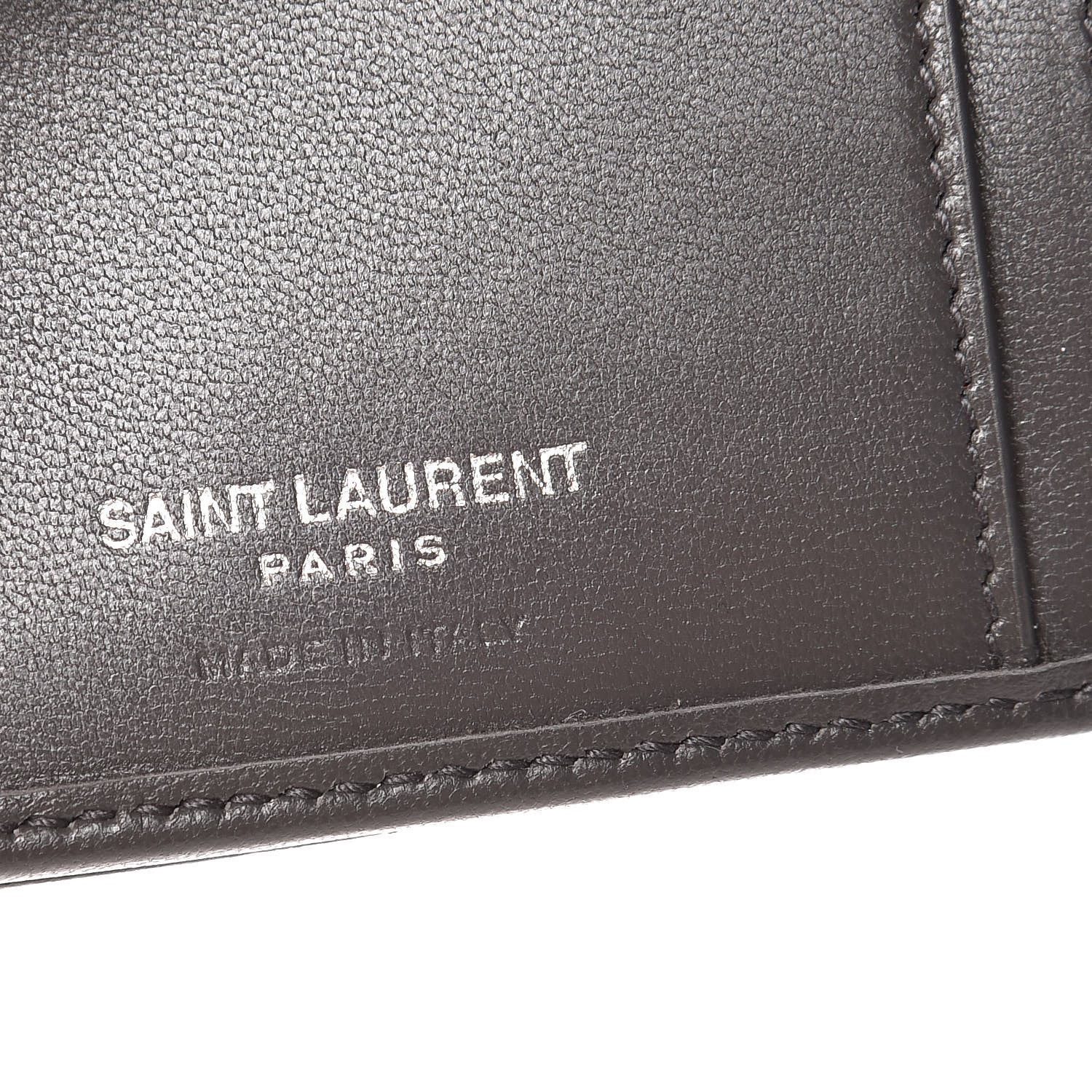 Saint Laurent Lambskin Y Quilted Monogram Compact Loulou Wallet Asphalt 6 of 9