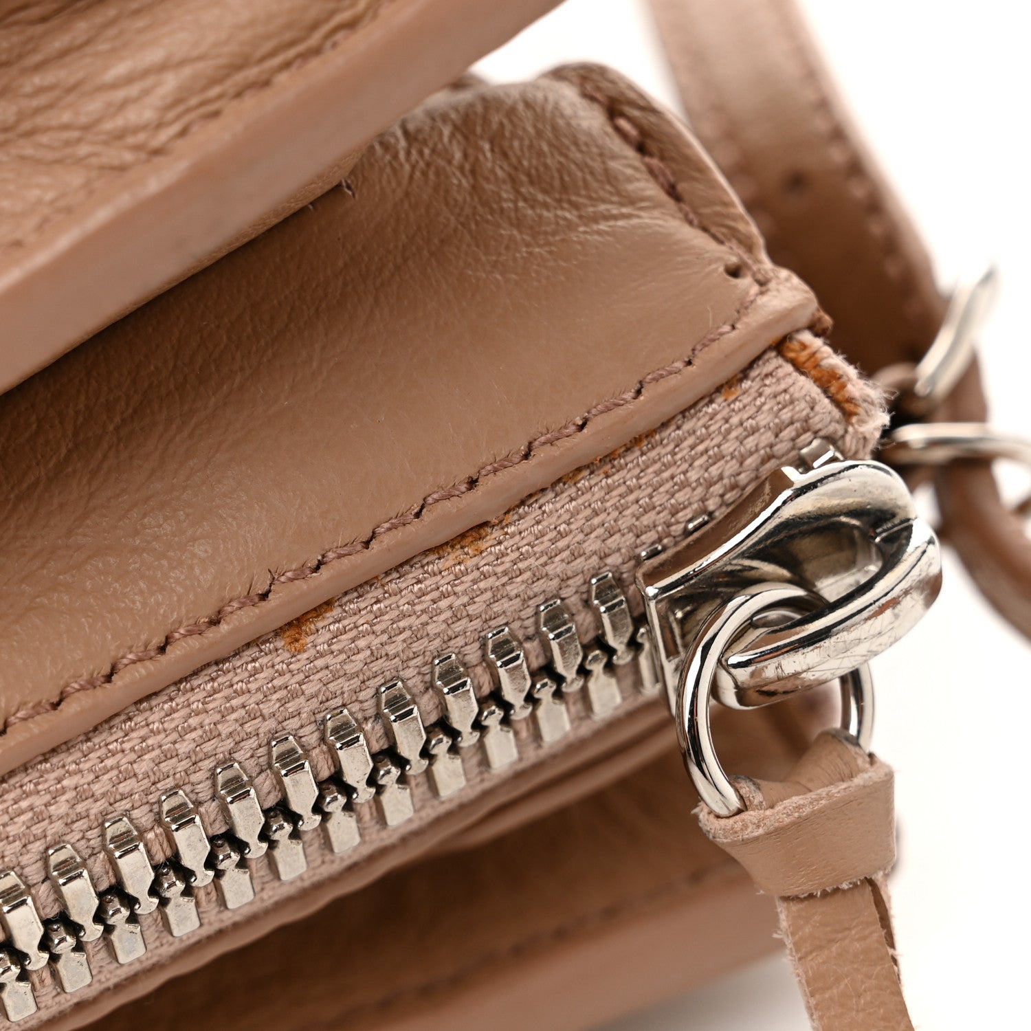 Balenciaga Veau Papier Classic Silver Hardware Triple XS Zip Around Crossbody Rose Des Sables 14 of 14