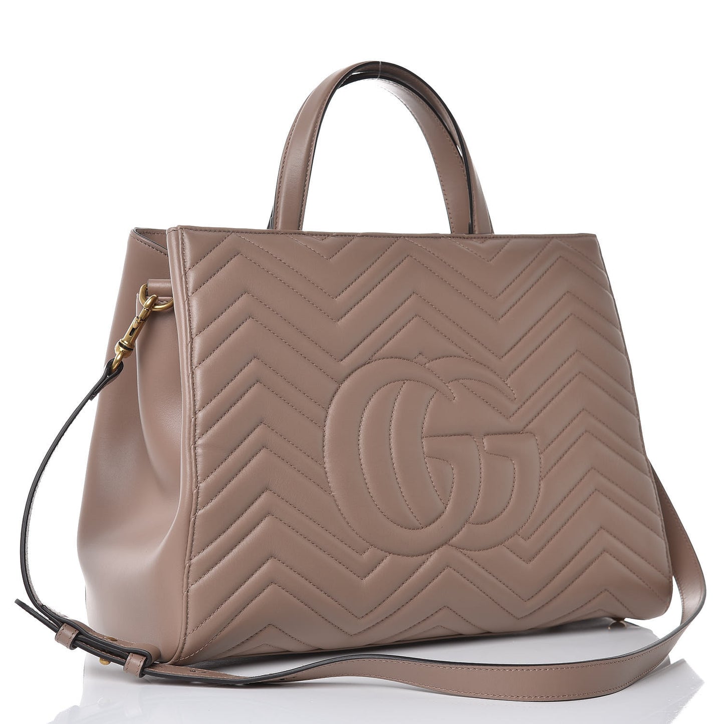 Calfskin Matelasse Medium GG Marmont Tote Porcelain Rose