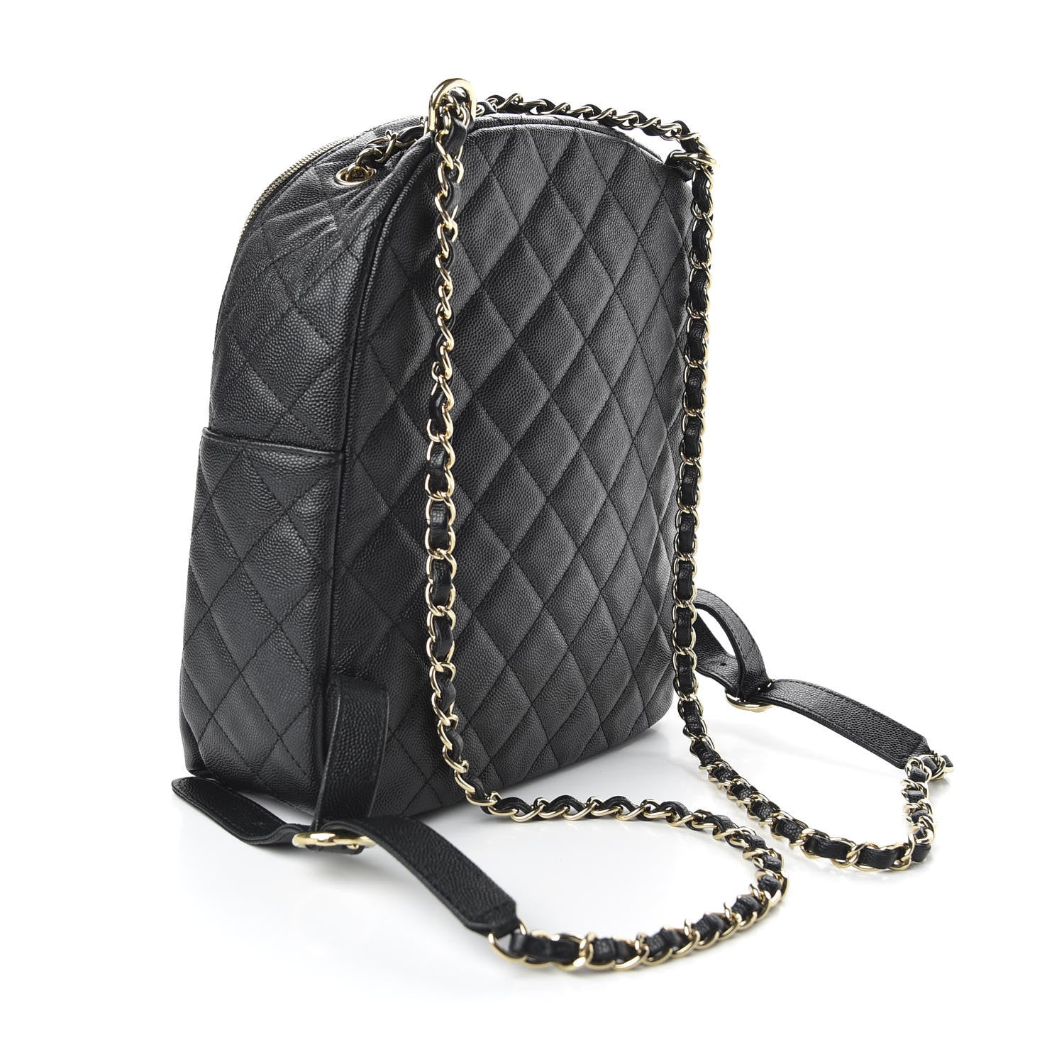 Chanel Caviar Quilted Medium Zip Around Backpack Black 2 of 9