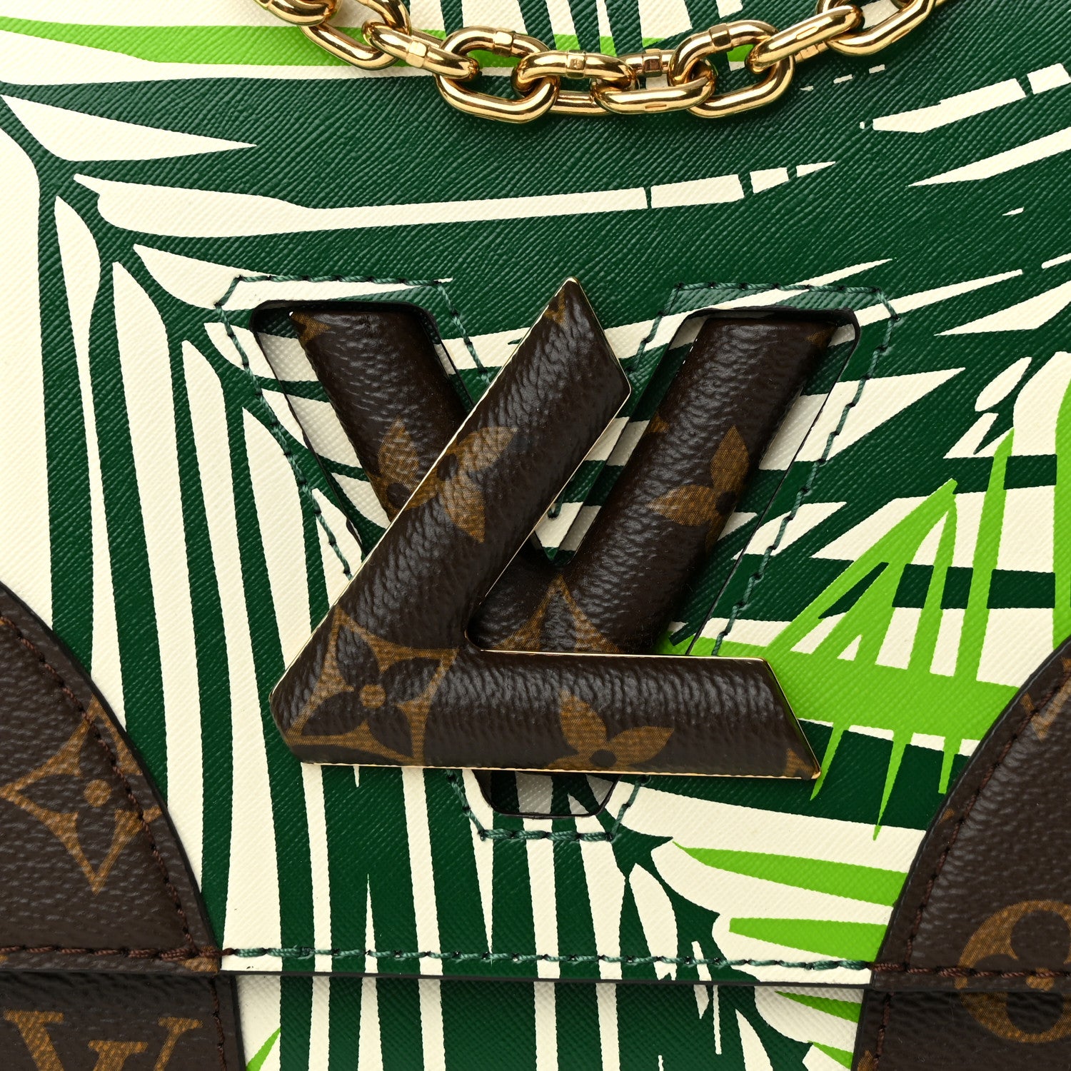 Louis Vuitton Monogram Palm Twist Shoulder Bag MM Vert White 7 of 9