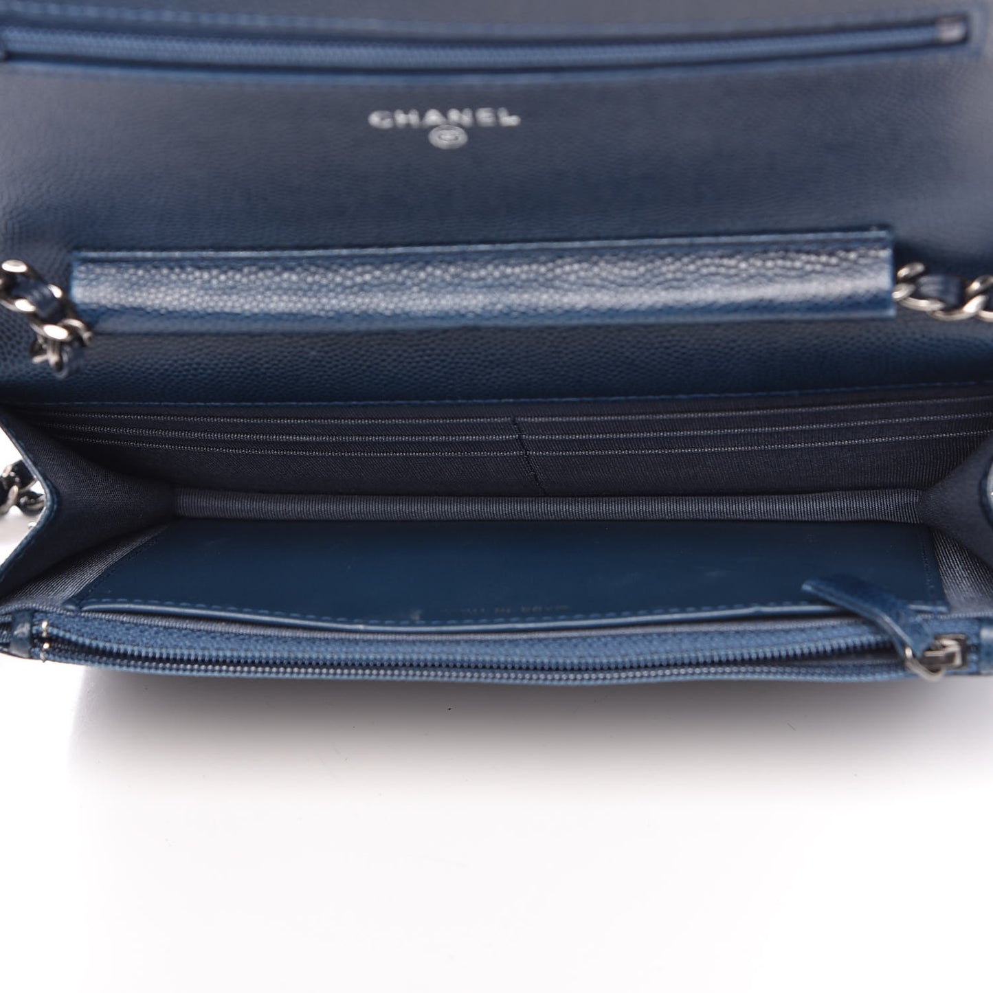Caviar Quilted Wallet On Chain WOC Blue