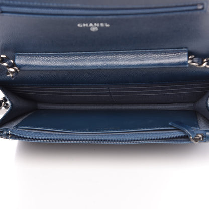 Chanel Caviar Quilted Wallet On Chain WOC Blue 5 of 11
