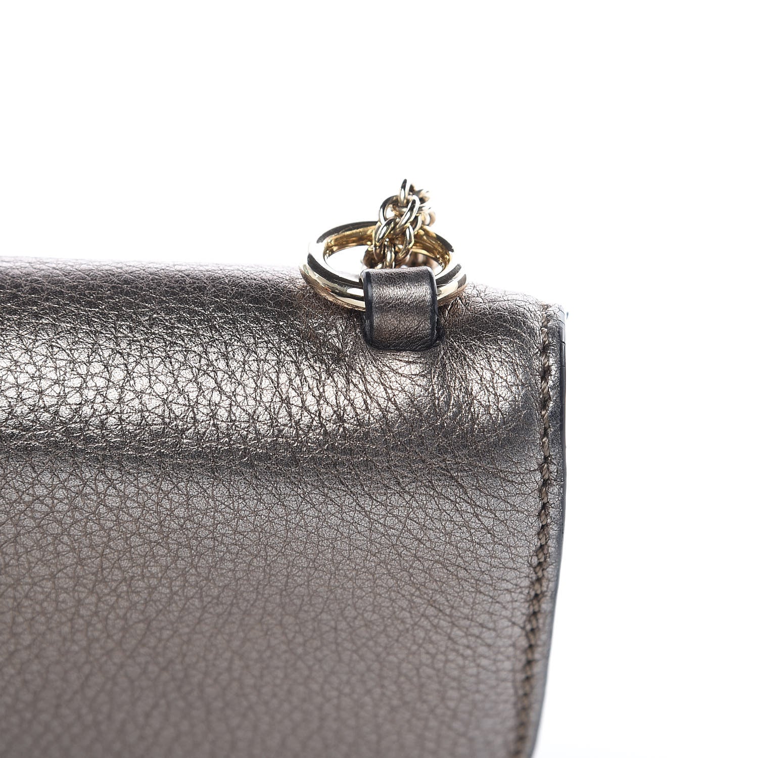 Valentino Garavani Metallic Vitello Medium Glam Lock Rockstud Flap Sasso 10 of 17