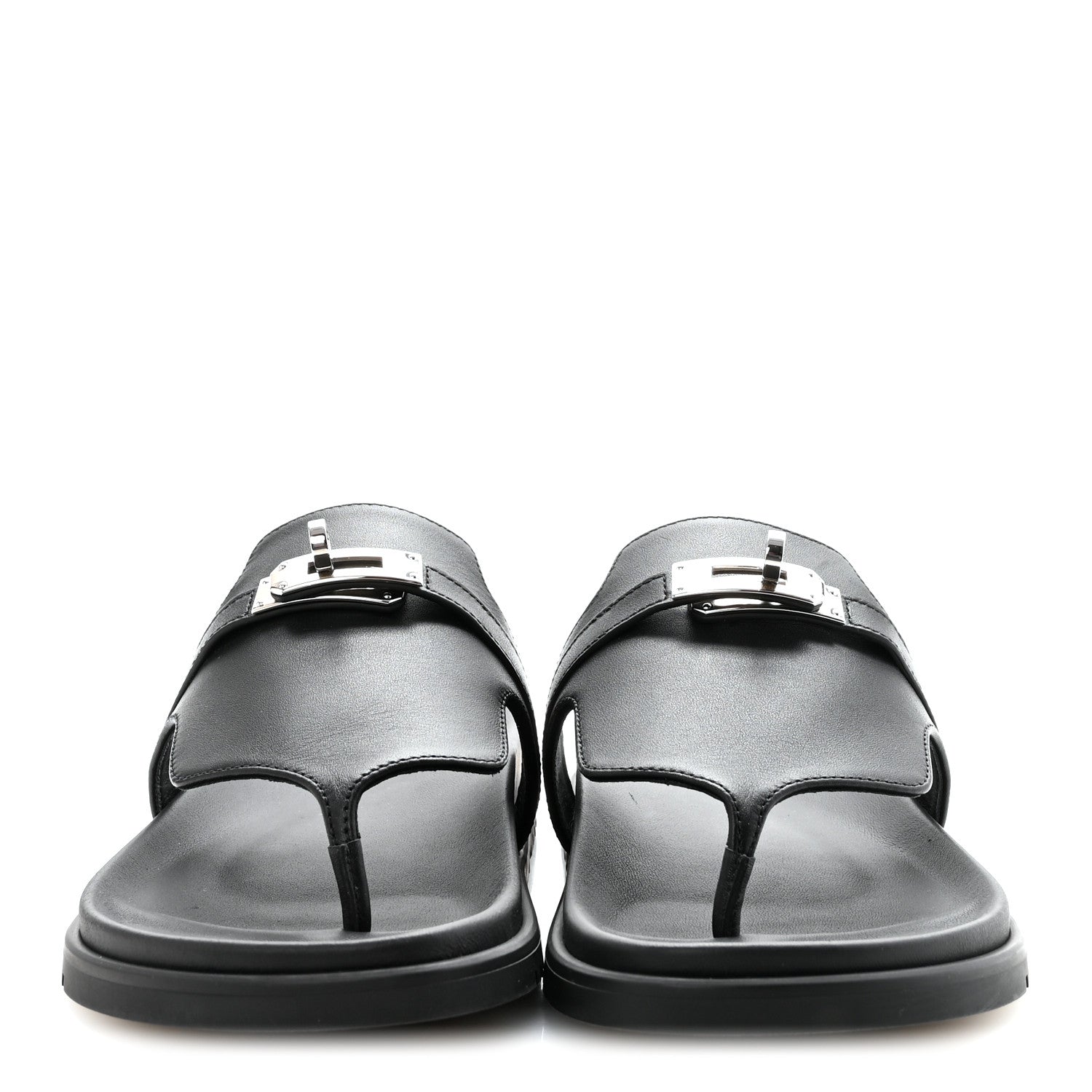 Hermes Calfskin Womens Empire Sandals 38 Black 5 of 20