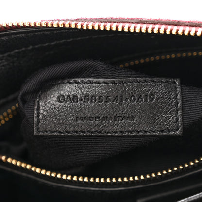 Saint Laurent Suede All-Over Monogram Crossbody Burgundy 8 of 11