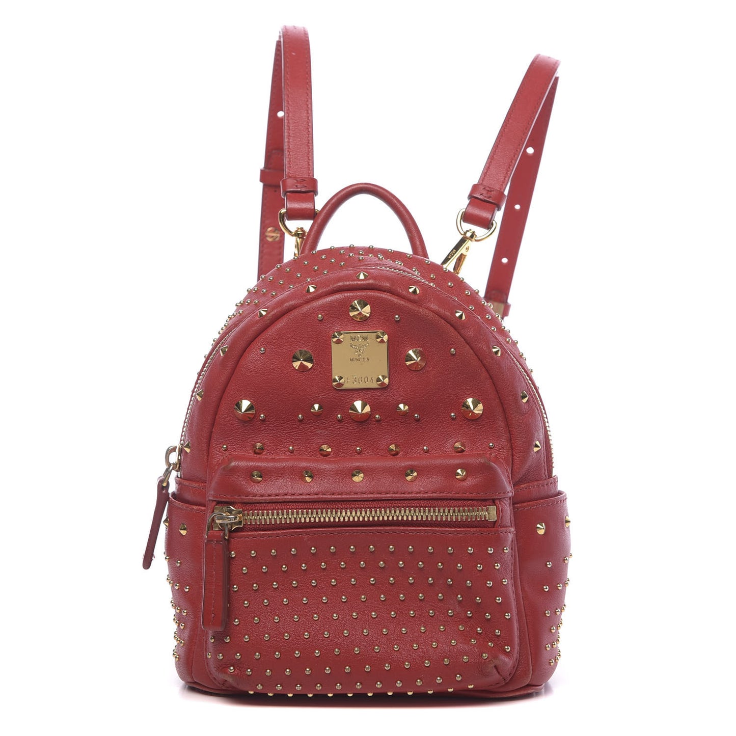 Calfskin Stud X-Mini Stark Bebe Boo Backpack Red