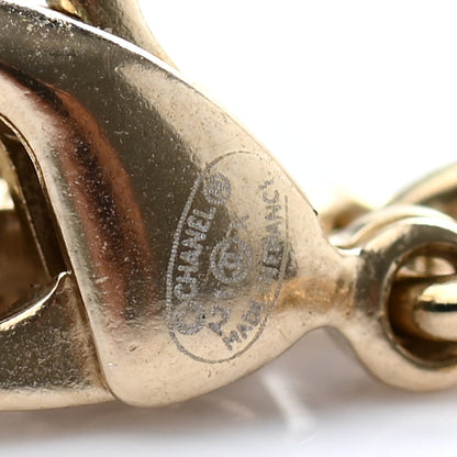 Chanel Metal Crystal CC Necklace Pink Gold 5 of 6