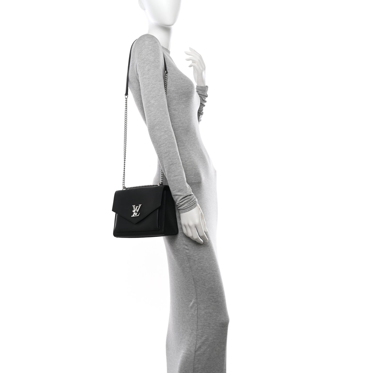 Soft Calfskin My Lockme Chain Bag BB Black