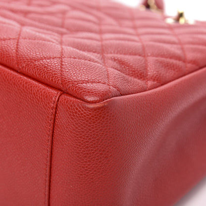 Chanel Caviar Quilted Grand Shopping Tote GST Red 8 of 11