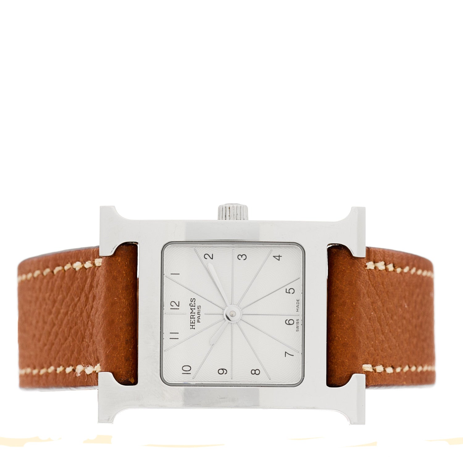 Hermes Stainless Steel Epsom 21mm Heure H Hour Quartz Watch Gold 2 of 4