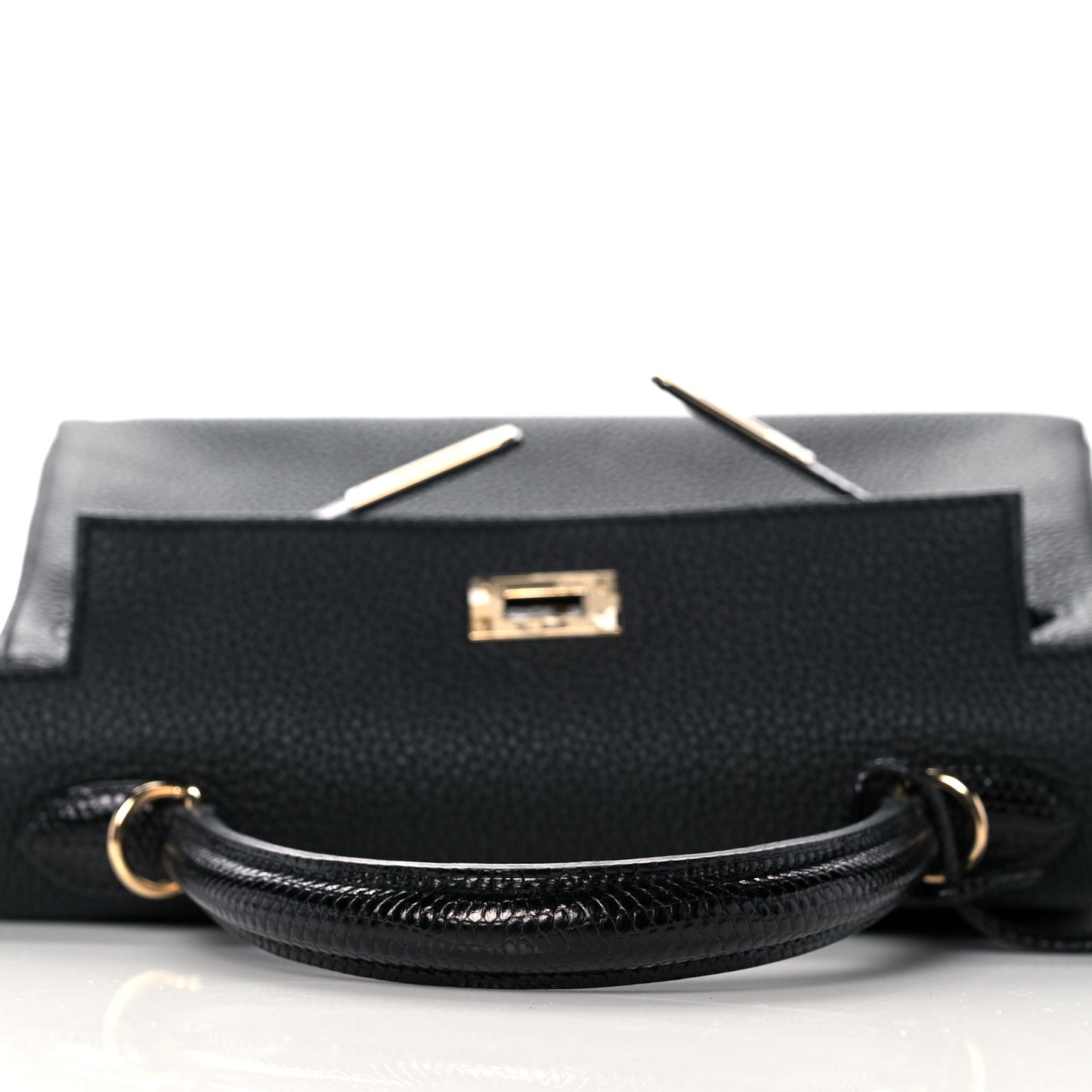 Togo Lizard Kelly Retourne Touch 25 Black