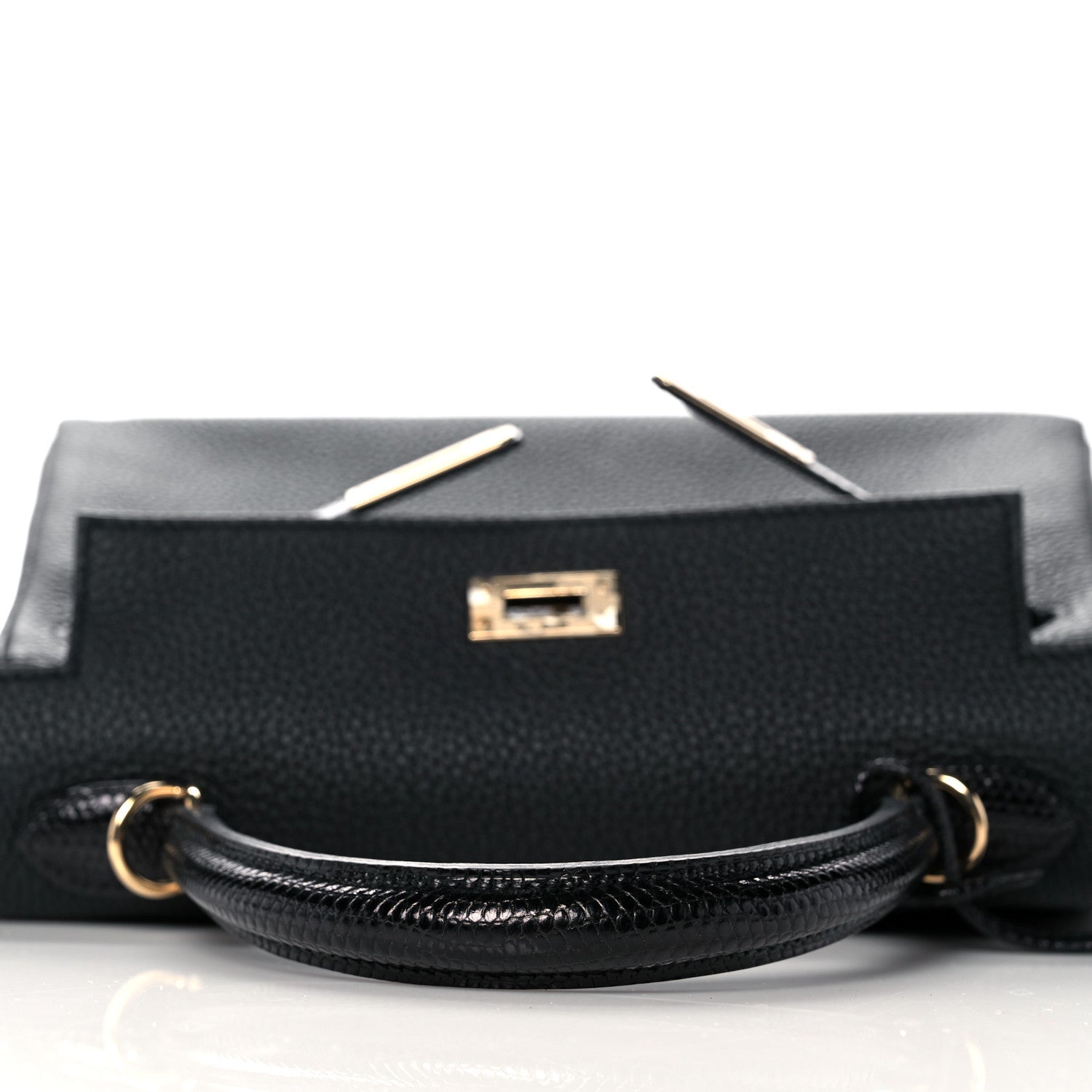 Hermes Togo Lizard Kelly Retourne Touch 25 Black 15 of 38