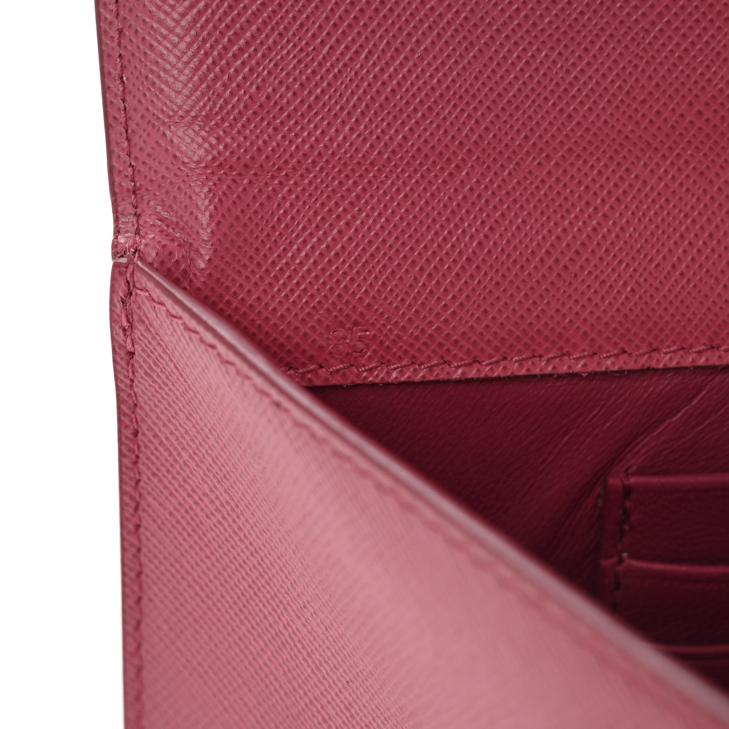 Prada Saffiano Metal Large Flap Wallet Peonia 8 of 12