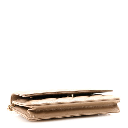 Chanel Caviar Quilted Wallet on Chain WOC Beige 4 of 12
