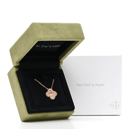 Van Cleef & Arpels 18K Rose Gold Vintage Alhambra Pendant Necklace 6 of 6