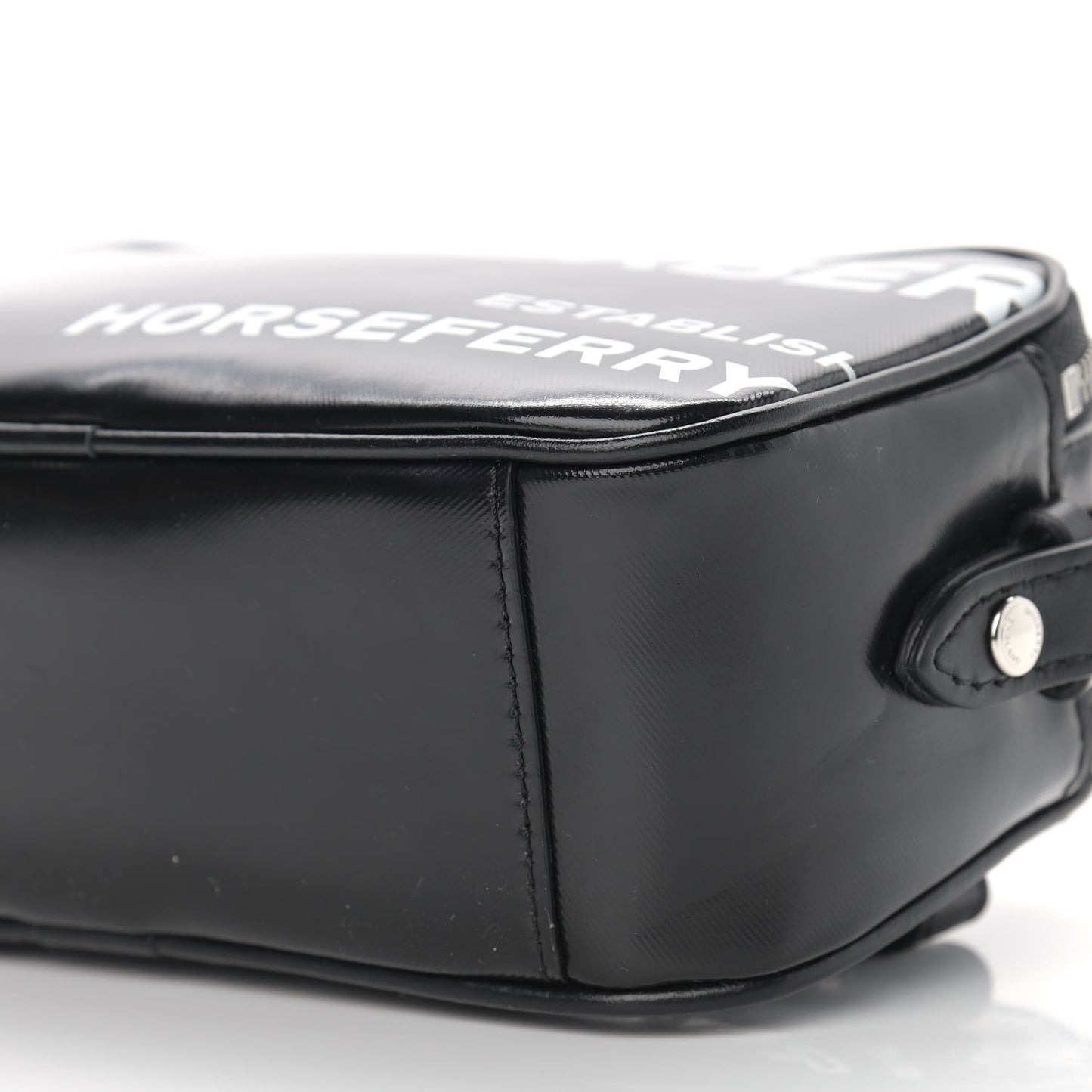 Coated Canvas Horseferry Print Micro Camera Bag Black