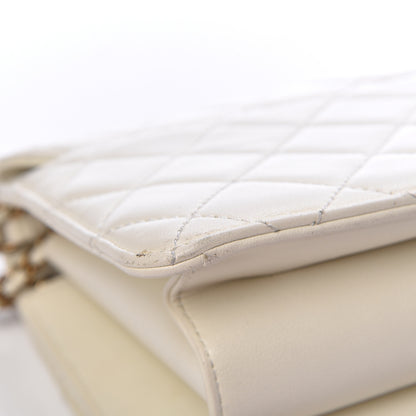 Chanel Sheepskin Quilted Beauty Lock Flap White 13 of 31