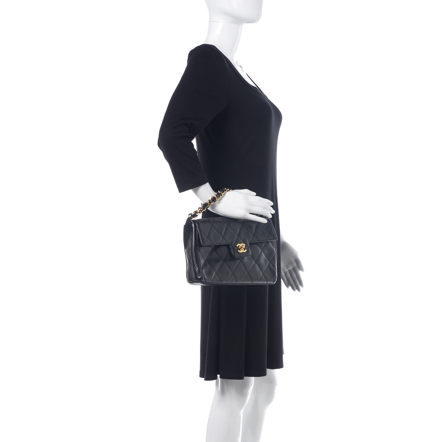 Chanel Caviar Quilted Medium Single Flap Black 2 of 11