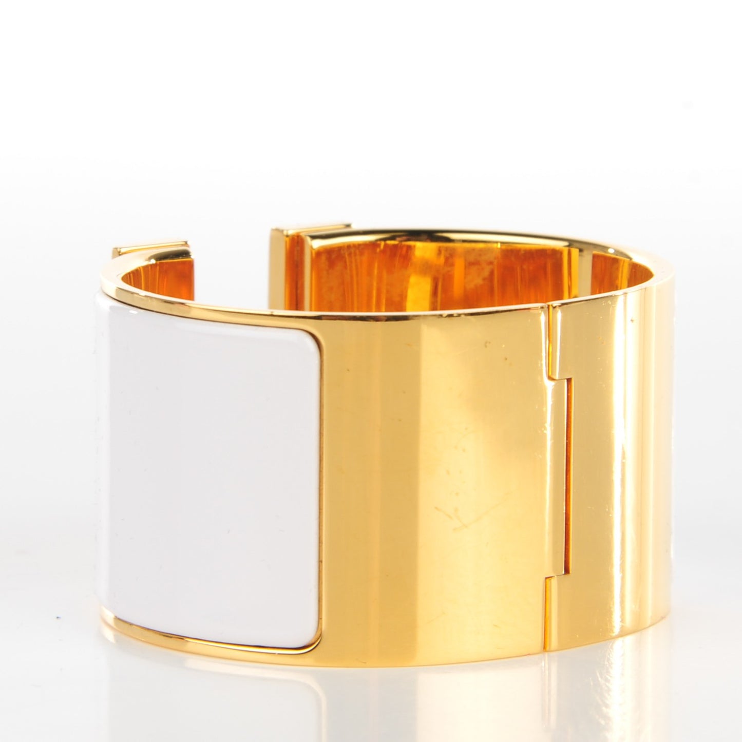 Enamel Extra Wide Clic Clac H Bracelet PM White