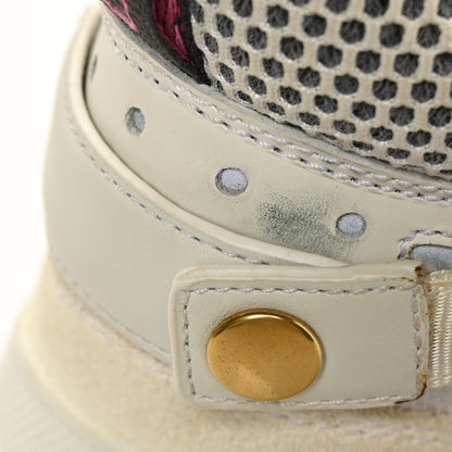 Gucci X SEGA Mesh Calfskin Suede Removable Crystals Womens Flashtrek Sneakers 36 Great White 7 of 9