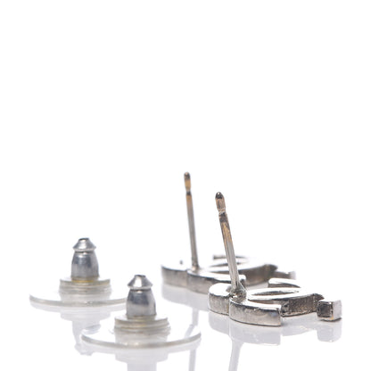 Chanel Crystal CC Earrings Silver 3 of 4