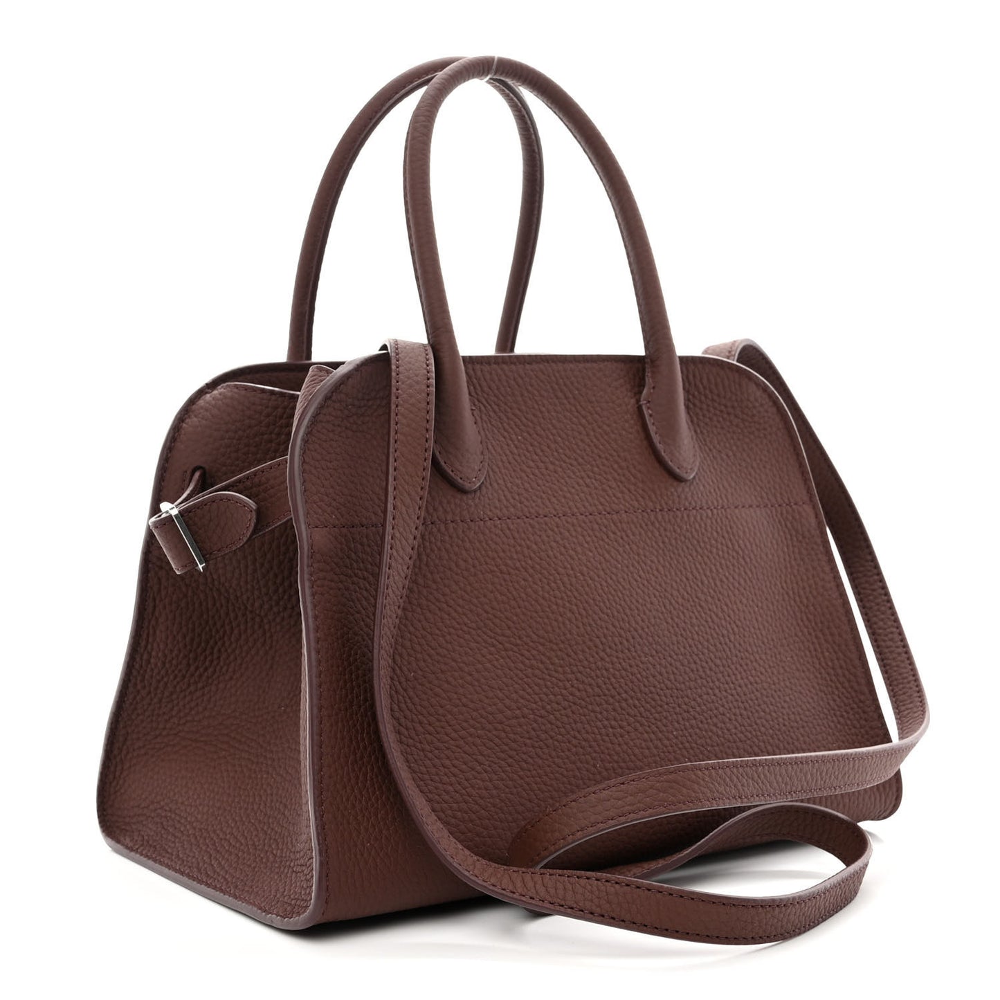 Grained Calfskin Soft Margaux 10 Bag Dark Mocha
