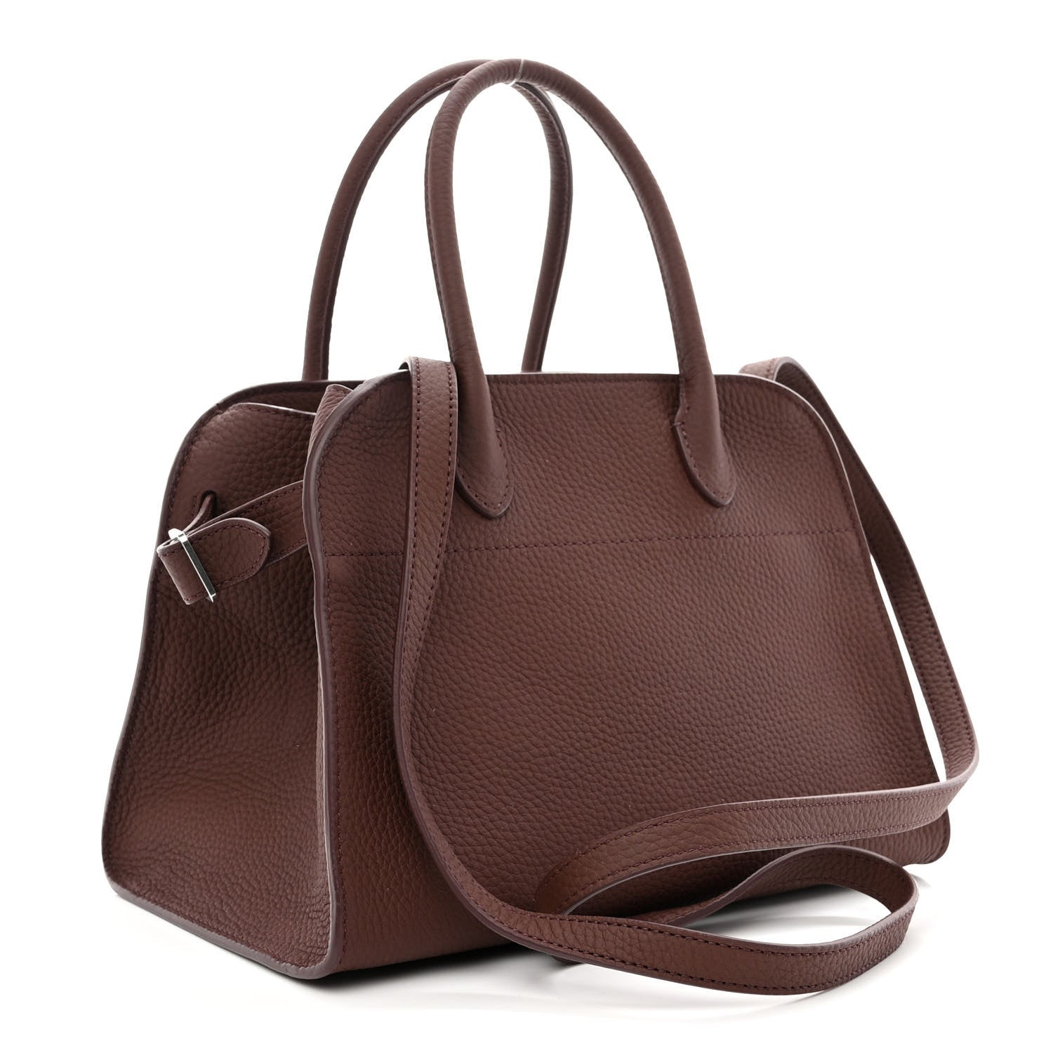The Row Grained Calfskin Soft Margaux 10 Bag Dark Mocha 3 of 9