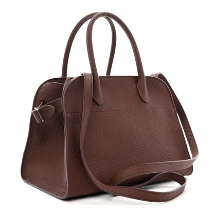 The Row Grained Calfskin Soft Margaux 10 Bag Dark Mocha 3 of 9