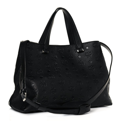 MCM Calfskin Ottomar Monogram Large Essential Tote Black 3 of 14