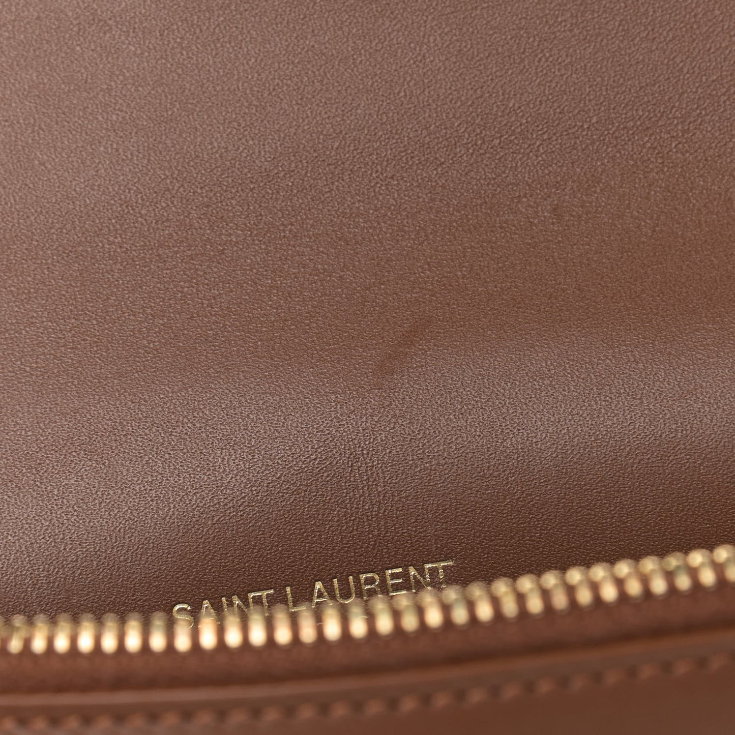 Smooth Calfskin Classic Monogram Kate Tassel Chain Wallet Brown