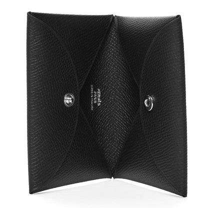 Hermes Epsom Calvi Card Case Black 5 of 13