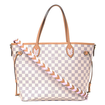 Louis Vuitton Damier Azur Braided Neverfull MM Pink 1 of 5